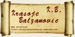 Krasoje Balzamović vizit kartica